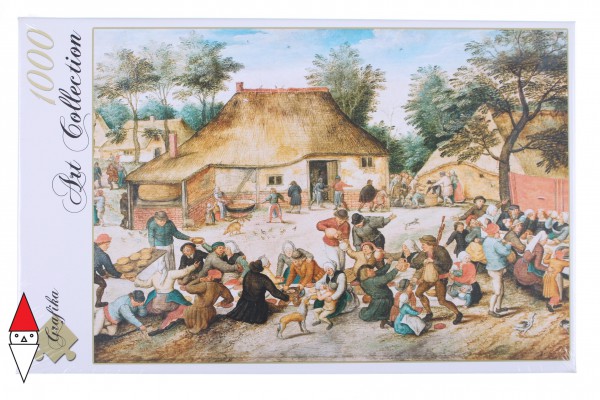 GRAFIKA, Grafika-00696, 3663384006968, PUZZLE ARTE GRAFIKA BRUEGHEL BANCHETTO NUZIALE 1568 PITTURA FIAMMINGA 1000 PZ