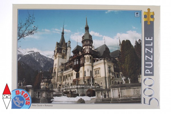 DTOYS, DToys-63052-RM01, 5947502863052, PUZZLE EDIFICI DTOYS CASTELLI ROMANIA CASTELLO DI PELES 500 PZ