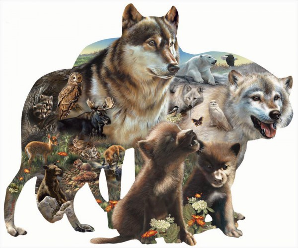 SUNSOUT, Sunsout-95739, 796780957398, PUZZLE SAGOMATO SUNSOUT LUPI WOLF PACK 1000 PZ