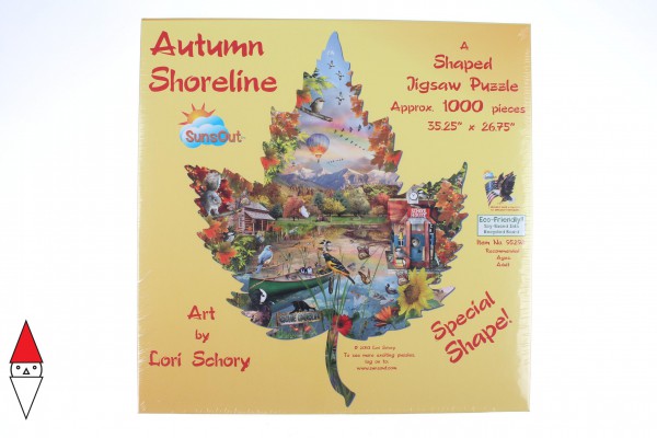 SUNSOUT, Sunsout-95298, 796780952980, PUZZLE SAGOMATO SUNSOUT STAGIONI AUTUMN SHORELINE 1000 PZ