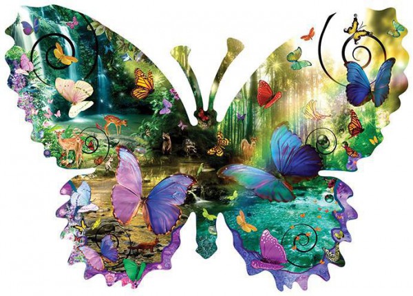 SUNSOUT, Sunsout-96024, 796780960244, PUZZLE SAGOMATO SUNSOUT FARFALLE FOREST BUTTERFLY 1000 PZ
