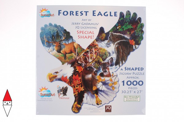 SUNSOUT, Sunsout-97278, 796780972780, PUZZLE SAGOMATO SUNSOUT AQUILE JERRY GADAMUS FOREST EAGLE 1000 PZ