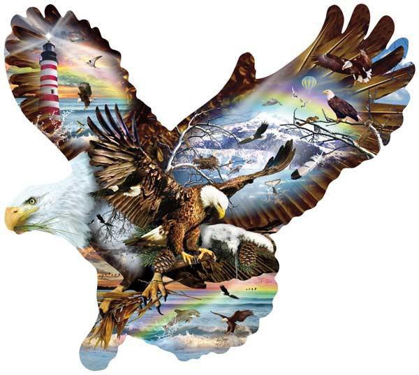 SUNSOUT, Sunsout-95639, 796780956391, PUZZLE SAGOMATO SUNSOUT AQUILE LORI SCHORY EAGLE EYE 1000 PZ