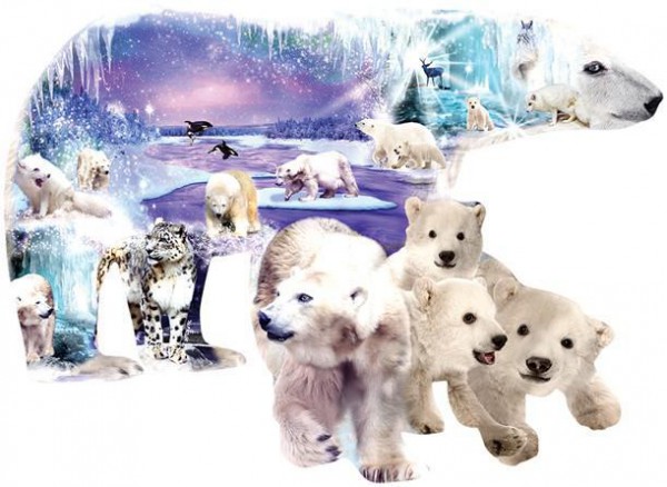 SUNSOUT, Sunsout-96022, 796780960220, PUZZLE SAGOMATO SUNSOUT ORSI ALIXANDRA MULLINS POLAR WORLD 1000 PZ