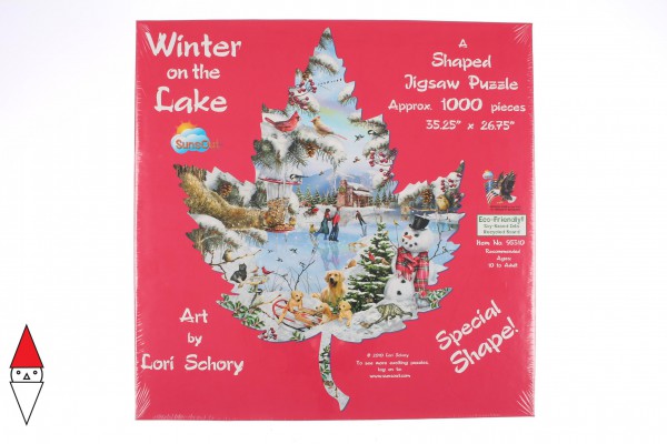 SUNSOUT, Sunsout-95310, 796780953109, PUZZLE SAGOMATO SUNSOUT STAGIONI INVERNO SUL LAGO WINTER ON THE LAKE 1000 PZ
