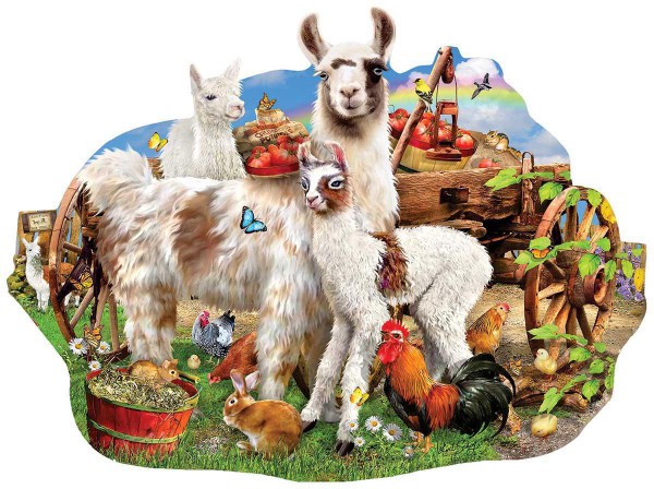 SUNSOUT, Sunsout-95077, 796780950771, PUZZLE SAGOMATO SUNSOUT LAMA LORI SCHORY LLAMA FARM 1000 PZ