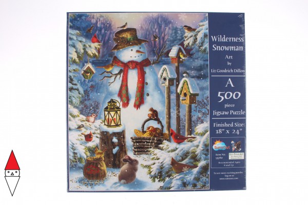 SUNSOUT, Sunsout-59780, 796780597808, PUZZLE TEMATICO SUNSOUT NATALE  WILDERNESS SNOWMAN 500 PZ