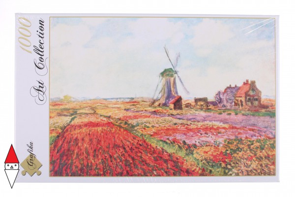 GRAFIKA, Grafika-00053, 3663384000539, PUZZLE ARTE GRAFIKA CLAUDE MONET TULIPES DES PAYS-BAS IMPRESSIONISMO 1000 PZ