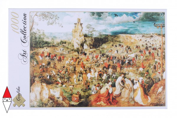 GRAFIKA, Grafika-00701, 3663384007019, PUZZLE ARTE GRAFIKA BRUEGHEL SALITA AL CALVARIO PITTURA FIAMMINGA 1000 PZ