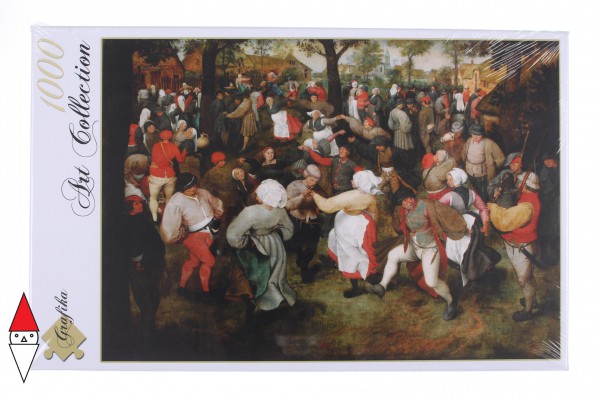 GRAFIKA, Grafika-00715, 3663384007156, PUZZLE ARTE GRAFIKA BRUEGHEL DANZA DI CONTADINI PITTURA FIAMMINGA 1000 PZ