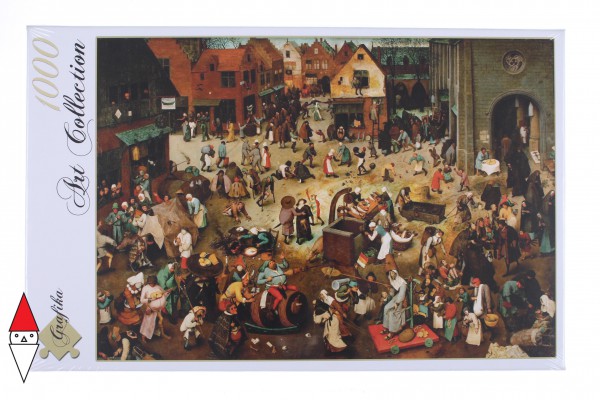 GRAFIKA, Grafika-00694, 3663384006944, PUZZLE ARTE GRAFIKA BRUEGHEL LOTTA TRA CARNEVALE E QUARESIMA PITTURA FIAMMINGA