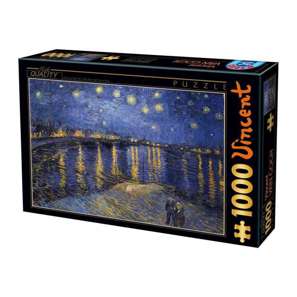 DTOYS, Dtoys-66916-VG11-(74928), 5947502874928, PUZZLE ARTE DTOYS VAN GOGHT NOTTE DI STELLE SUL RODANO IMPRESSIONISMO 1000 PZ