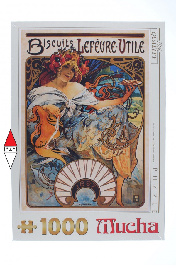 DTOYS, DToys-66930-MU04-(70098), 5947502870098, PUZZLE GRAFICA DTOYS MUCHA BISCUITS LEFEVRE-UTILE STAMPE VINTAGE 1000 PZ