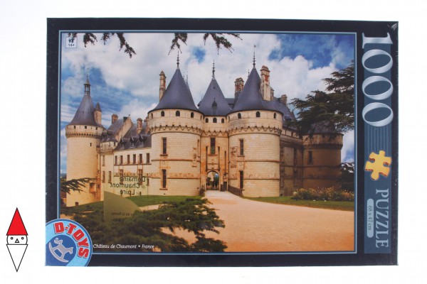 DTOYS, DToys-67562-FC02, 5947502869542, PUZZLE EDIFICI DTOYS CASTELLI DI FRANCIA CASTELLO DI CHAUMONT CASTELLI 1000 PZ