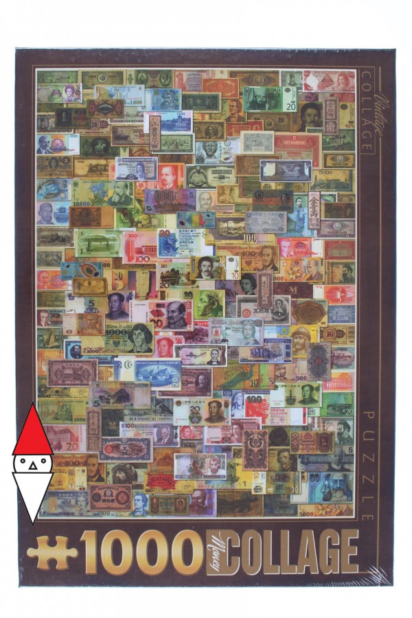 DTOYS, Dtoys-74362-VC04-VP14, 5947502875277, PUZZLE OGGETTI DTOYS COLLAGE BANCONOTE 1000 PZ