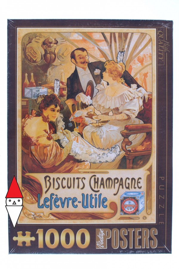DTOYS, DToys-67555-VP05, 5947502869603, PUZZLE GRAFICA DTOYS BISCUITS CHAMPAGNE LEFEVRE-UTILE STAMPE VINTAGE 1000 PZ