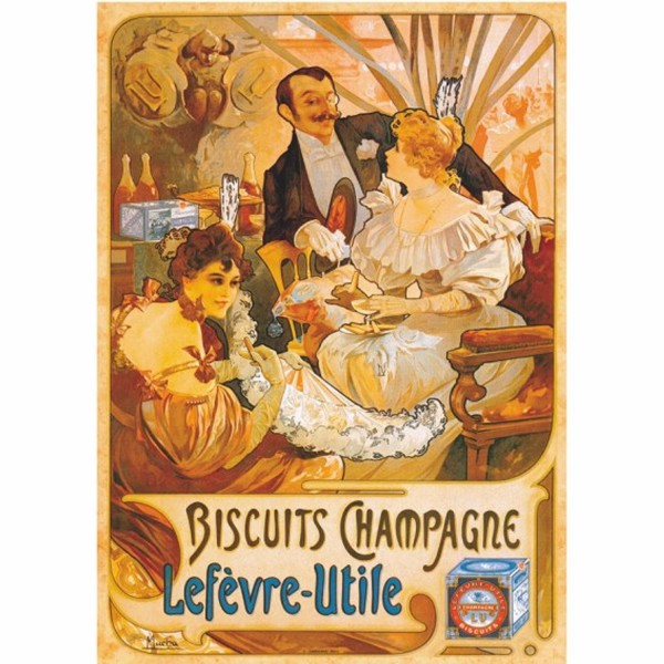 DTOYS, DToys-67555-VP05, 5947502869603, PUZZLE GRAFICA DTOYS BISCUITS CHAMPAGNE LEFEVRE-UTILE STAMPE VINTAGE 1000 PZ