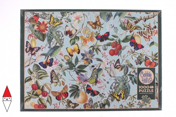 COBBLE HILL, Cobble-Hill-80196, 625012801966, PUZZLE ANIMALI COBBLE HILL / OUTSET MEDIA FRUIT AND FLUTTERBIES 1000PZ FARFALLE