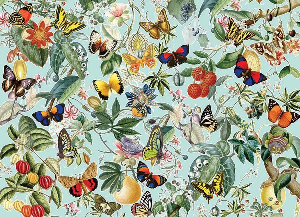 COBBLE HILL, Cobble-Hill-80196, 625012801966, PUZZLE ANIMALI COBBLE HILL / OUTSET MEDIA FRUIT AND FLUTTERBIES 1000PZ FARFALLE
