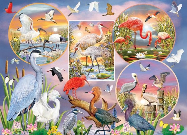 COBBLE HILL, Cobble-Hill-80219, 625012802192, PUZZLE ANIMALI COBBLE HILL / OUTSET MEDIA WATERBIRD MAGIC UCCELLI 1000 PZ