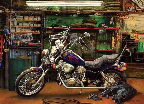 COBBLE HILL, Cobble-Hill-80200, 625012802000, PUZZLE MEZZI DI TRASPORTO COBBLE HILL / OUTSET MEDIA CHOPPER MOTO 1000 PZ