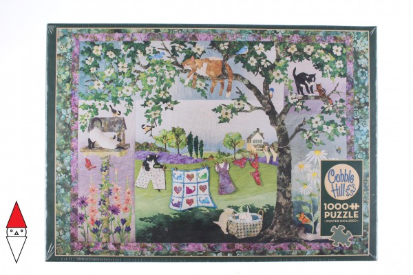 COBBLE HILL, Cobble-Hill-80231, 625012802314, PUZZLE ANIMALI COBBLE HILL / OUTSET MEDIA WIND IN THE WHISKERS GATTI 1000 PZ