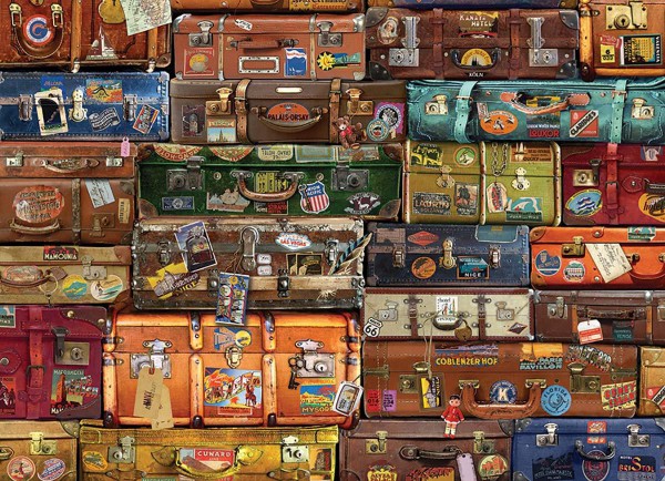 COBBLE HILL, Cobble-Hill-80195, 625012801959, PUZZLE OGGETTI COBBLE HILL / OUTSET MEDIA LUGGAGE VALIGE VINTAGE 1000 PZ