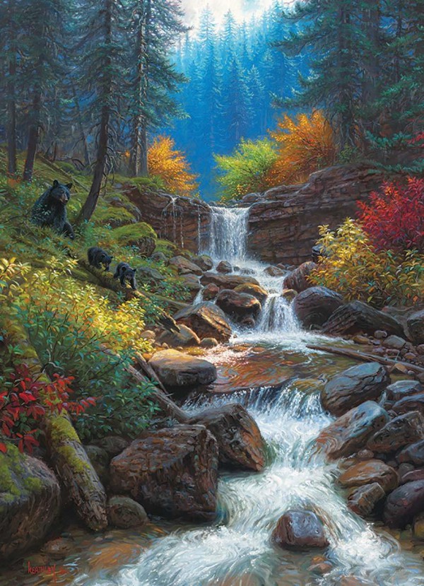 COBBLE HILL, Cobble-Hill-80230, 625012802307, PUZZLE PAESAGGI COBBLE HILL / OUTSET MEDIA MOUNTAIN CASCADE CASCATA 1000 PZ