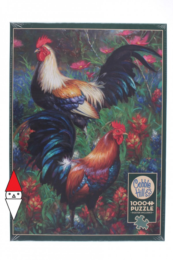 COBBLE HILL, Cobble-Hill-80217, 625012802178, PUZZLE ANIMALI COBBLE HILL / OUTSET MEDIA ROOSTERS GALLI GALLI 1000 PZ