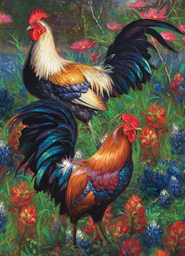 COBBLE HILL, Cobble-Hill-80217, 625012802178, PUZZLE ANIMALI COBBLE HILL / OUTSET MEDIA ROOSTERS GALLI GALLI 1000 PZ
