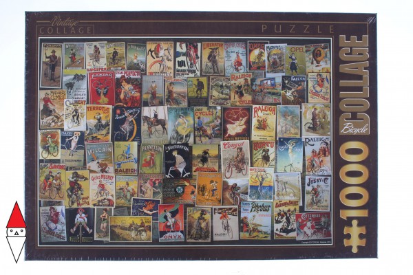 DTOYS, Dtoys-74362-VC05-(75284), 5947502875284, PUZZLE GRAFICA DTOYS VINTAGE COLLAGE BICICLETTA STAMPE VINTAGE 1000 PZ