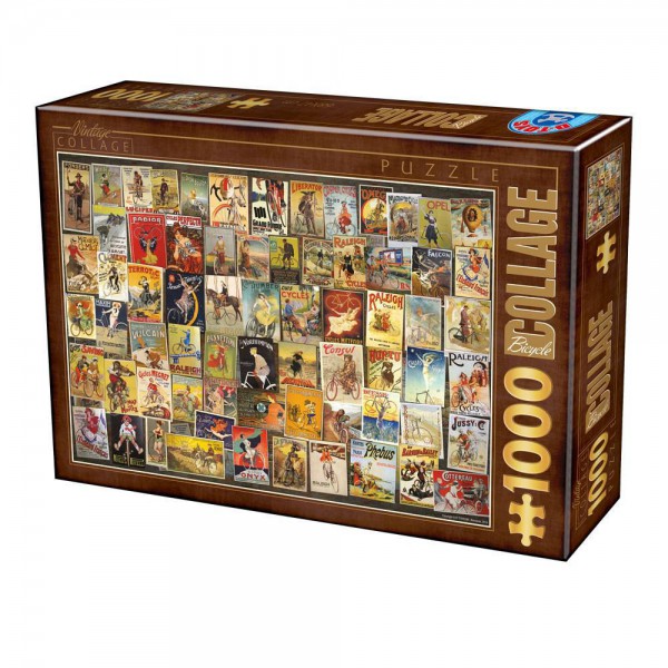 DTOYS, Dtoys-74362-VC05-(75284), 5947502875284, PUZZLE GRAFICA DTOYS VINTAGE COLLAGE BICICLETTA STAMPE VINTAGE 1000 PZ