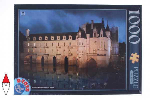 DTOYS, DToys-67562-FC03-(69535), 5947502869535, PUZZLE EDIFICI DTOYS CASTELLO DI CHENONCEAU CASTELLI 1000 PZ
