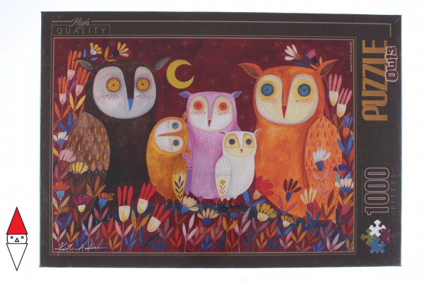 DTOYS, Dtoys-73747-OW01-(73747), 5947502874485, PUZZLE ANIMALI DTOYS KURTI ANDI HIBOUX  GUFI 1000 PZ