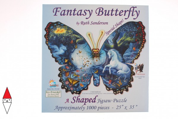 SUNSOUT, Sunsout-95330, 796780953307, PUZZLE SAGOMATO SUNSOUT FARFALLE RUTH SANDERSON  FANTASY BUTTERFLY 1000 PZ