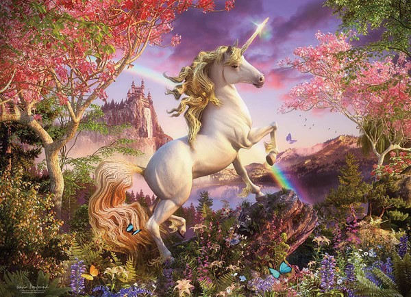 COBBLE HILL, Cobble-Hill-80232, 625012802321, PUZZLE GRAFICA COBBLE HILL FANTASY UNICORNO 1000 PZ