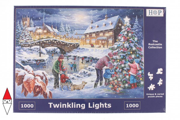 THE HOUSE OF PUZZLES, The-House-of-Puzzles-5071, 5060002005071, PUZZLE TEMATICO THE HOUSE OF PUZZLES NATALE TWINKLING LIGHTS 1000 PZ