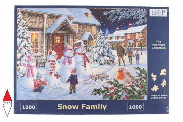 THE HOUSE OF PUZZLES, The-House-of-Puzzles-4258, 5060002004258, PUZZLE TEMATICO THE HOUSE OF PUZZLES NATALE SNOW FAMILY 1000 PZ