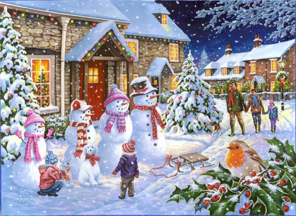 THE HOUSE OF PUZZLES, The-House-of-Puzzles-4258, 5060002004258, PUZZLE TEMATICO THE HOUSE OF PUZZLES NATALE SNOW FAMILY 1000 PZ