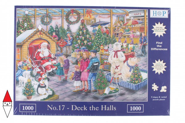THE HOUSE OF PUZZLES, The-House-of-Puzzles-4951, 5060002004951, PUZZLE TEMATICO THE HOUSE OF PUZZLES NATALE TROVA LE 15 DIFFERENZE N17 1000 PZ