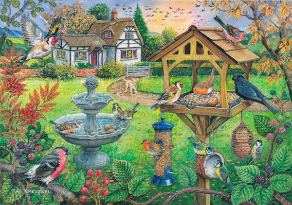 THE HOUSE OF PUZZLES, The-House-of-Puzzles-4333, 5060002004333, PUZZLE ANIMALI THE HOUSE OF PUZZLES UCCELLI PEZZI XXL BIRD TABLE 500PZ