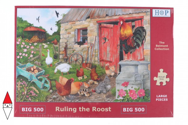THE HOUSE OF PUZZLES, The-House-of-Puzzles-4555, 5060002004555, PUZZLE ANIMALI THE HOUSE OF PUZZLES GALLI PEZZI XXL RULING THE ROOST 500PZ