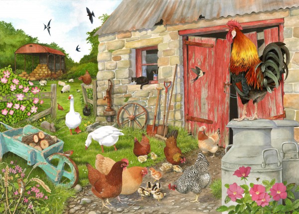 THE HOUSE OF PUZZLES, The-House-of-Puzzles-4555, 5060002004555, PUZZLE ANIMALI THE HOUSE OF PUZZLES GALLI PEZZI XXL RULING THE ROOST 500PZ