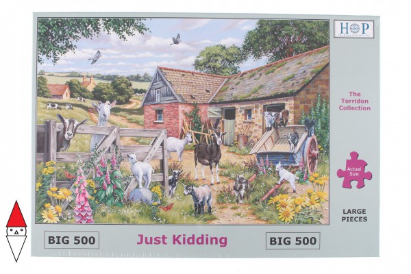 THE HOUSE OF PUZZLES, The-House-of-Puzzles-4906, 5060002004906, PUZZLE ANIMALI THE HOUSE OF PUZZLES CAPRE PEZZI XXL JUST KIDDING 500PZ