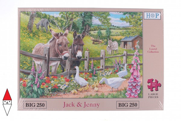 THE HOUSE OF PUZZLES, The-House-of-Puzzles-4128, 5060002004128, PUZZLE ANIMALI THE HOUSE OF PUZZLES ASINI CAMPAGNA PEZZI XXL  250 PZ