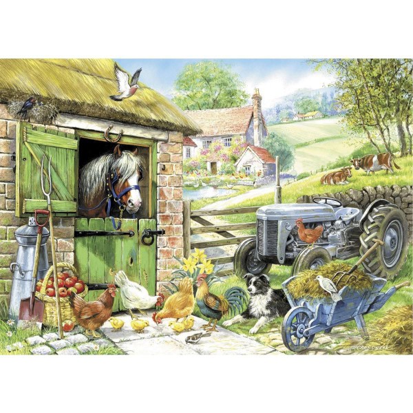 THE HOUSE OF PUZZLES, The-House-of-Puzzles-1394, 5060002001394, PUZZLE PAESAGGI THE HOUSE OF PUZZLES CAMPAGNA PEZZI XXL DOWN ON THE FARM 250PZ