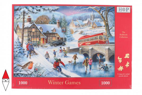 THE HOUSE OF PUZZLES, The-House-of-Puzzles-1578, 5060002001578, PUZZLE TEMATICO THE HOUSE OF PUZZLES STAGIONI INVERNO WINTER GAMES 1000 PZ