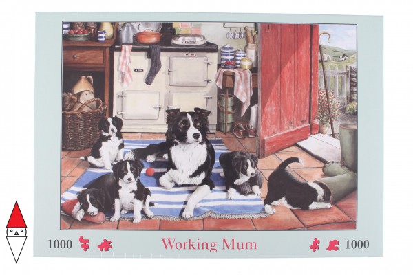 THE HOUSE OF PUZZLES, The-House-of-Puzzles-0854, 5060002000854, PUZZLE ANIMALI THE HOUSE OF PUZZLES CANI WORKING MUM 1000 PZ
