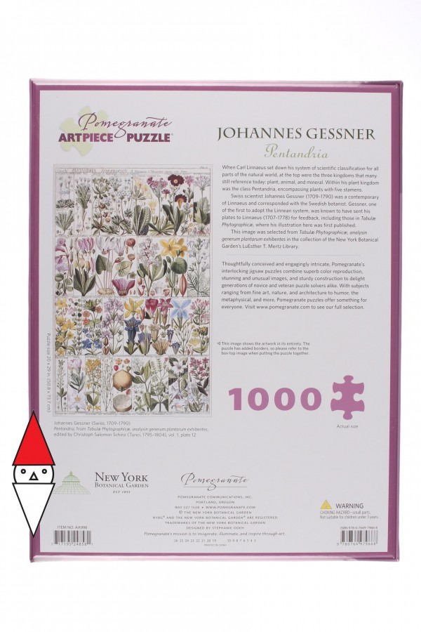 POMEGRANATE, Pomegranate-AA998, 9780764979668, PUZZLE ARTE POMEGRANATE STAMPE JOHANNES GESSNER PENTANDRIA 1000 PZ