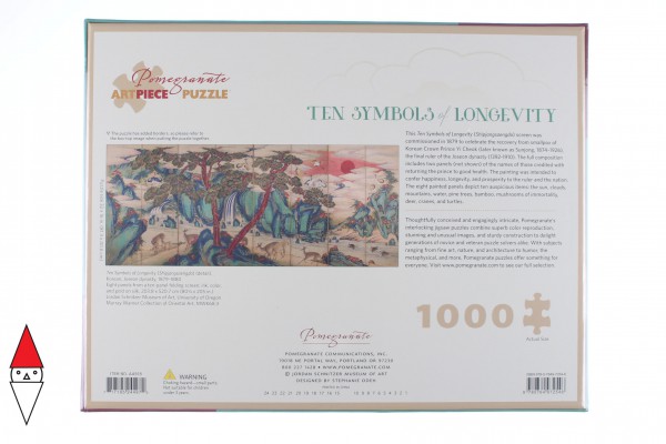 POMEGRANATE, Pomegranate-AA918, 9780764972546, PUZZLE ARTE POMEGRANATE ARTE ORIENTALE DYNASTY TEN SYMBOLS OF LONGEVITY 1000 PZ